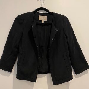 Banana Republic black tweed 3/4 sleeve blazer